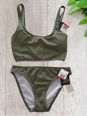 (NWT) Salt & Vice Women’s 2PC Bikini Swimsuit in Olive Green, XS